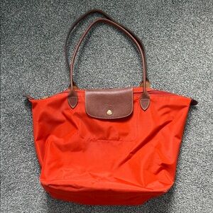Longchamp Orange Le Pliage Tote Medium (original version)